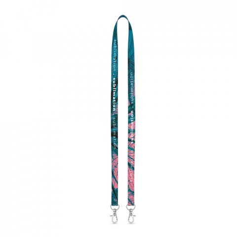 Lanyard SUBLIMATION Long Slim II Duo (15 mm) in polyester, with 2 seams, sublimation on both sides and fully customizable - 301 - White