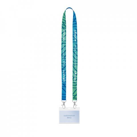 Lanyard SUBLIMATION Long II Duo (20 mm) aus recyceltem Polyester (100% rPET), mit 2 N&auml;hten, Sublimation auf beiden Seiten und vollst&auml;ndig individualisierbar