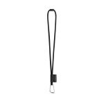 75089. SET Lanyard TUBE Long (&Oslash; 7 mm) with D-shape carabiner 55 mm and safety lock &Oslash; 7 mm - 300 - Black