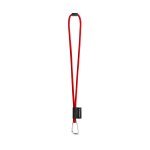 75089. SET Lanyard TUBE Long (&Oslash; 7 mm) with D-shape carabiner 55 mm and safety lock &Oslash; 7 mm - 302 - Red