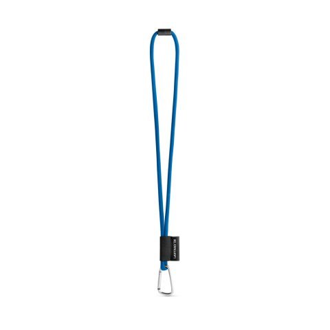 75089. SET Lanyard TUBE Long (&Oslash; 7 mm) with D-shape carabiner 55 mm and safety lock &Oslash; 7 mm - 303 - Blue