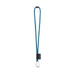 75089. SET Lanyard TUBE Long (&Oslash; 7 mm) with D-shape carabiner 55 mm and safety lock &Oslash; 7 mm - 303 - Blue