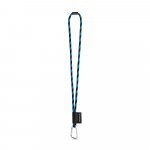 75089. SET Lanyard TUBE Long (&Oslash; 7 mm) with D-shape carabiner 55 mm and safety lock &Oslash; 7 mm - Black/Royal blue