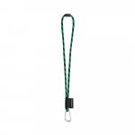 75089. SET Lanyard TUBE Long (&Oslash; 7 mm) with D-shape carabiner 55 mm and safety lock &Oslash; 7 mm - Black/Green