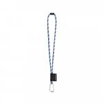 75089. SET Lanyard TUBE Long (&Oslash; 7 mm) with D-shape carabiner 55 mm and safety lock &Oslash; 7 mm - Purple/Light blue