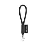 75090. SET Lanyard TUBE Short (&Oslash; 7 mm) with Hook Trigger Snap 9 mm - 300 - Black