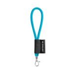 75090. SET Lanyard TUBE Short (&Oslash; 7 mm) with Hook Trigger Snap 9 mm - 304 - Light blue
