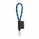75090. SET Lanyard TUBE Short (&Oslash; 7 mm) with Hook Trigger Snap 9 mm - Black/Royal blue