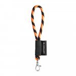 75090. SET Lanyard TUBE Short (&Oslash; 7 mm) with Hook Trigger Snap 9 mm - Black/Orange