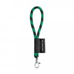 75090. SET Lanyard TUBE Short (&Oslash; 7 mm) with Hook Trigger Snap 9 mm - Black/Green