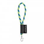 75090. SET Lanyard TUBE Short (&Oslash; 7 mm) with Hook Trigger Snap 9 mm - Hexachrome yellow/Royal blue