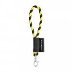 75090. SET Lanyard TUBE Short (&Oslash; 7 mm) with Hook Trigger Snap 9 mm - Hexachrome yellow/Black