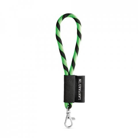 75090. SET Lanyard TUBE Short (&Oslash; 7 mm) with Hook Trigger Snap 9 mm - Hexachrome green/Black