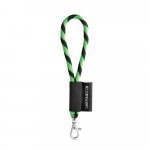 75090. SET Lanyard TUBE Short (&Oslash; 7 mm) with Hook Trigger Snap 9 mm - Hexachrome green/Black