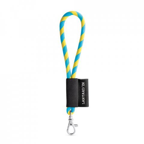 75090. SET Lanyard TUBE Short (&Oslash; 7 mm) with Hook Trigger Snap 9 mm - Yellow/Light blue