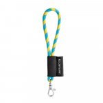 75090. SET Lanyard TUBE Short (&Oslash; 7 mm) with Hook Trigger Snap 9 mm - Yellow/Light blue