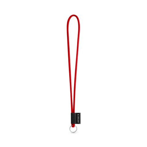 75093. SET Lanyard TUBE Long (&Oslash; 7 mm) with Ring &Oslash; 32 mm - 302 - Red