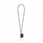 75093. SET Lanyard TUBE Long (&Oslash; 7 mm) with Ring &Oslash; 32 mm - Black/White