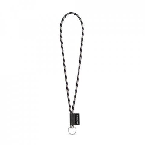 75093. SET Lanyard TUBE Long (&Oslash; 7 mm) Gyűrűvel &Oslash; 32 mm - Fekete/Sz&uuml;rke