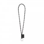 75093. SET Lanyard TUBE Long (&Oslash; 7 mm) Gyűrűvel &Oslash; 32 mm - Fekete/Sz&uuml;rke