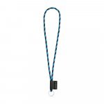 75093. SET Lanyard TUBE Long (&Oslash; 7 mm) with Ring &Oslash; 32 mm - Black/Royal blue