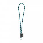 75093. SET Lanyard TUBE Long (&Oslash; 7 mm) with Ring &Oslash; 32 mm - 353 - Black/Light blue