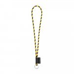 75093. SET Lanyard TUBE Long (&Oslash; 7 mm) with Ring &Oslash; 32 mm - Black/Yellow