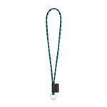 75093. SET Lanyard TUBE Long (&Oslash; 7 mm) with Ring &Oslash; 32 mm - Black/Green