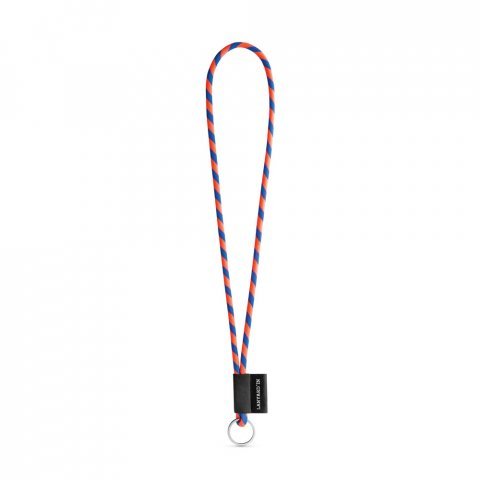 75093. SET Lanyard TUBE Long (&Oslash; 7 mm) with Ring &Oslash; 32 mm - Hexachrome orange/Royal blue