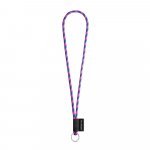 75093. SET Lanyard TUBE Long (&Oslash; 7 mm) with Ring &Oslash; 32 mm - Hexachrome pink/Royal blue