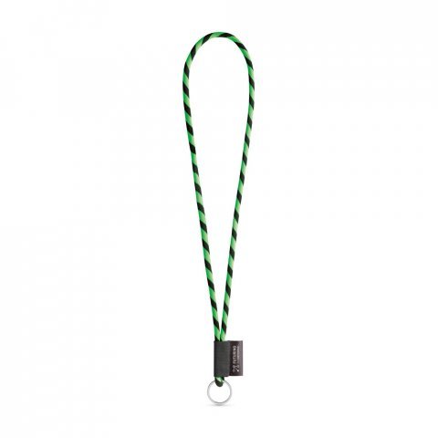 75093. SET Lanyard TUBE Long (&Oslash; 7 mm) with Ring &Oslash; 32 mm - Hexachrome green/Black