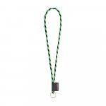 75093. SET Lanyard TUBE Long (&Oslash; 7 mm) with Ring &Oslash; 32 mm - Hexachrome green/Black