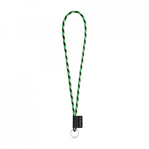 75093. SET Lanyard TUBE Long (&Oslash; 7 mm) with Ring &Oslash; 32 mm - Hexachrome green/Black