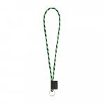 75093. SET Lanyard TUBE Long (&Oslash; 7 mm) with Ring &Oslash; 32 mm - Hexachrome green/Black