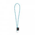 75093. SET Lanyard TUBE Long (&Oslash; 7 mm) with Ring &Oslash; 32 mm - White/Light blue