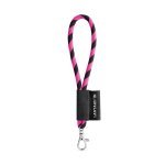 Lanyard TUBE Short (&Oslash; 7 mm). Disponibile in 17 colori standard e completamente personalizzabile - Nero/Rosa