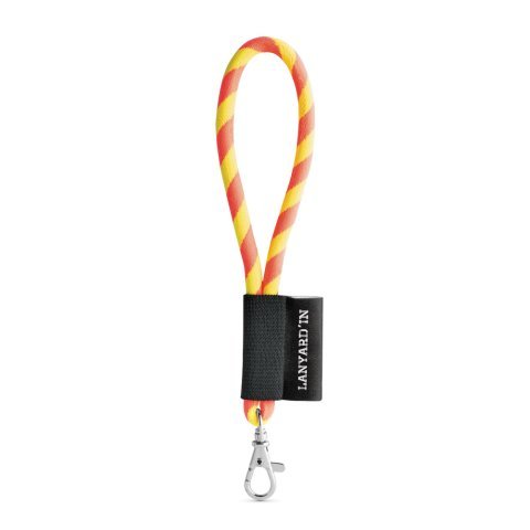 Lanyard TUBE Short (&Oslash; 7 mm). Disponibile in 17 colori standard e completamente personalizzabile - Giallo hexachrome/Arancione esacromia