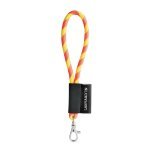 Lanyard TUBE Short (&Oslash; 7 mm). Disponibile in 17 colori standard e completamente personalizzabile - Giallo hexachrome/Arancione esacromia