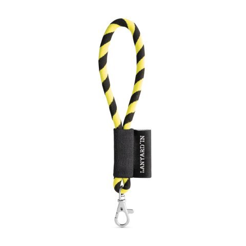 Lanyard TUBE Short (&Oslash; 7 mm). Disponibile in 17 colori standard e completamente personalizzabile - Giallo hexachrome/Nero