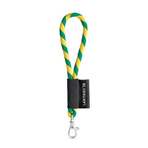 Lanyard TUBE Short (&Oslash; 7 mm). Disponibile in 17 colori standard e completamente personalizzabile - Giallo/Verde