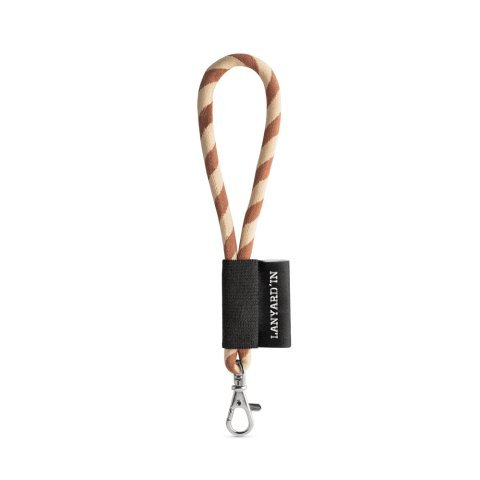 Lanyard TUBE Short (&Oslash; 7 mm). Disponibile in 17 colori standard e completamente personalizzabile - Marrone/Beige