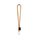 SET Lanyard TUBE Long (&Oslash; 7 mm) with D-shape carabiner 55 mm and safety lock &Oslash; 7 mm - Hexachrome orange