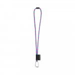 SET Lanyard TUBE Long (&Oslash; 7 mm) with D-shape carabiner 55 mm and safety lock &Oslash; 7 mm - Hexachrome pink/Light blue