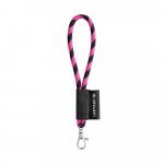 SET Lanyard TUBE Short (&Oslash; 7 mm) with Hook Trigger Snap 9 mm - Black/Pink