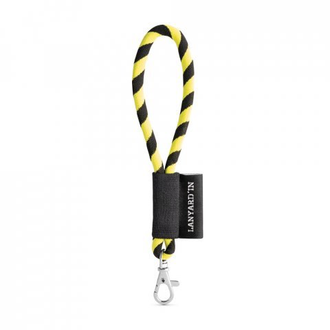 SET Lanyard TUBE Short (&Oslash; 7 mm) with Hook Trigger Snap 9 mm - Hexachrome yellow/Black
