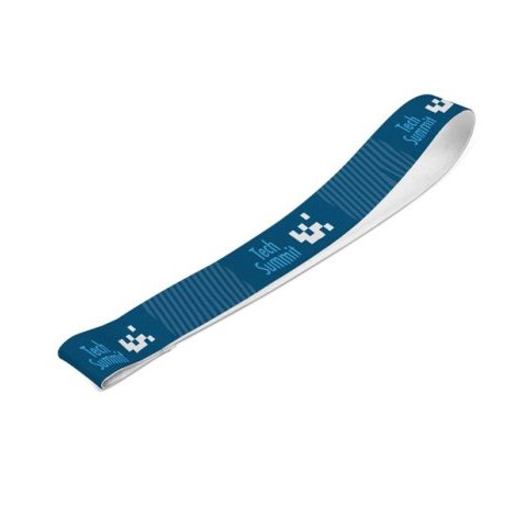 Șnur SUBLIMARE Scurt Slim I (15 mm) fabricat din poliester reciclat (100% rPET), sublimare pe o singură față și complet personalizabil - 301 - Alb