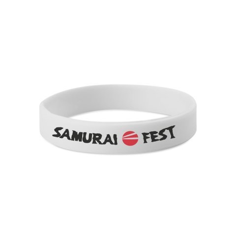 75902 - Silicone wristband – 1 color with custom 2 color screen-printed logo