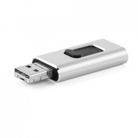 . Pamięć USB 4 w 1, o pojemności do 32 GB - Satynowy srebrny