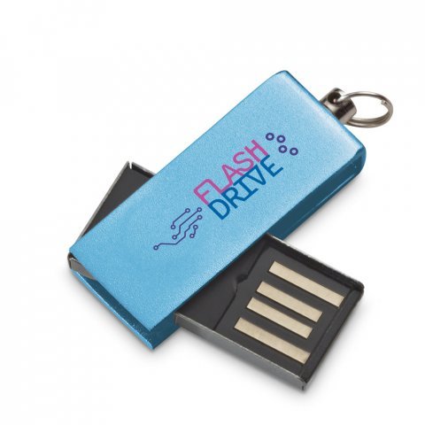 . UDP aluminum flash drive up to 32GB with coloured clip - 304 - Light blue