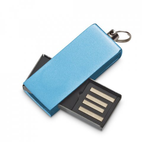 . UDP aluminum flash drive up to 32GB with coloured clip - 304 - Light blue